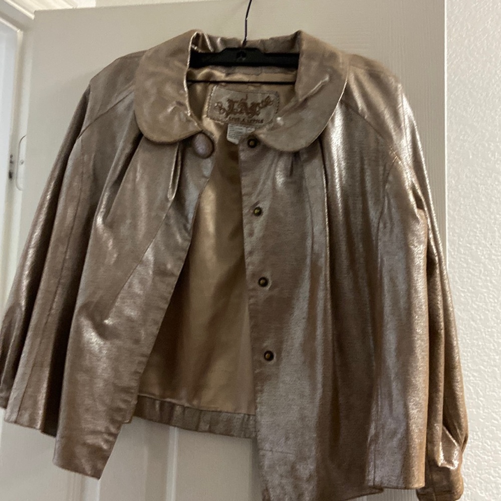 LAL size xl sparkly tan metallic jacket